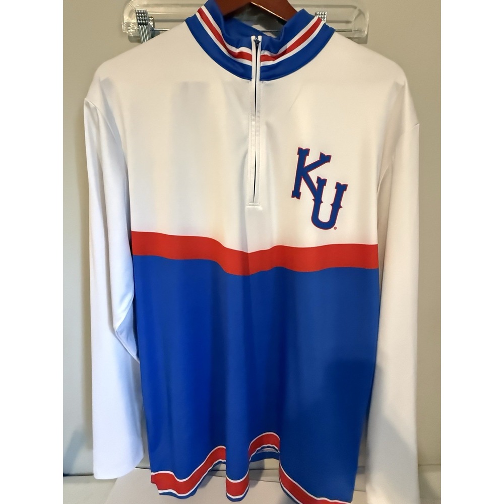 Retro Ku Jayhawks 19nine 1/2 Zip Track Jacket. Size XL